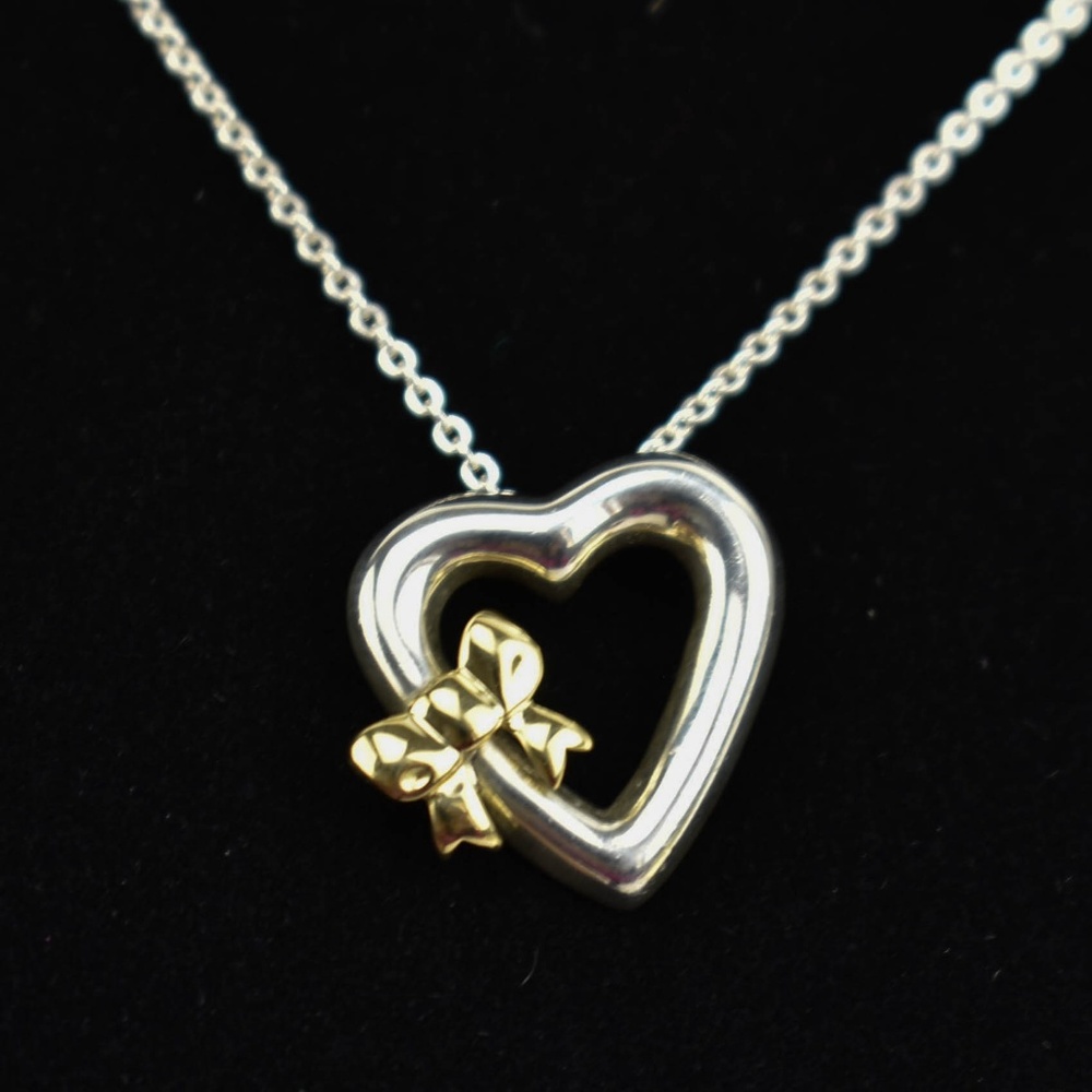TIFFANY & CO Sterling Silver/18K Open Heart (pz) - Picture 4 of 6